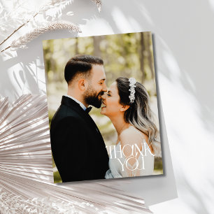 Modern Elegant Photo Wedding Thank You Card