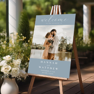  Modern Elegant Photo Wedding Welcome Acrylic Sign