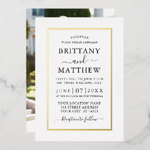 Modern Elegant Photo Wedding White Gold