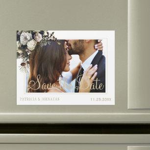 Modern elegant picture chic wedding save the date