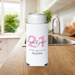 Modern Elegant Pink 21st Birthday<br><div class="desc">Create your own personalized 21st birthday gift can cooler.</div>