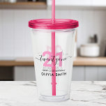 Modern Elegant Pink 21st Birthday Acrylic Tumbler<br><div class="desc">Create your own personalized 21st birthday acrylic tumbler. Great birthday gift featuring custom name and age in elegant modern typography and pink colour.</div>