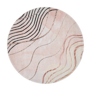 Modern Elegant Pink Bohemian Rose Gold Cutting Board