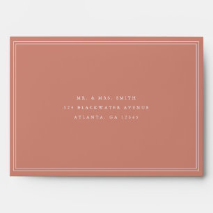 Modern Elegant Pink Dusty Rose Wedding Address Envelope