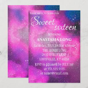 Modern, Elegant Pink Galaxy Save The Date