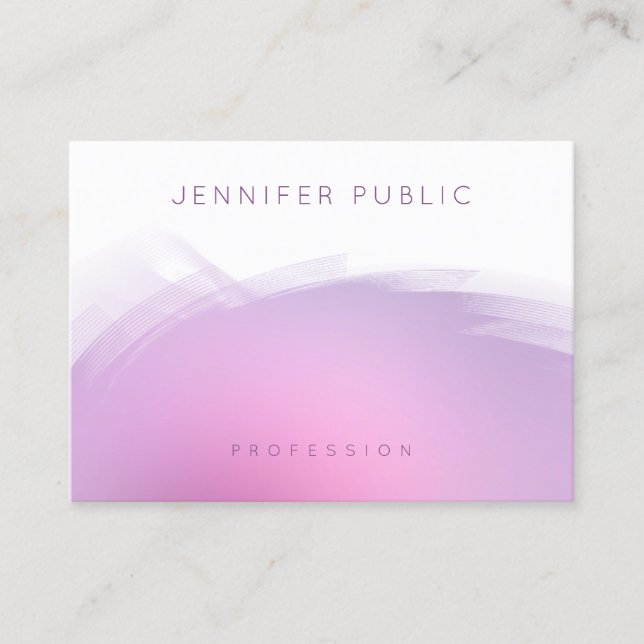 Modern Elegant Pink Purple Professional Template Business Card (Front)