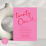 Modern Elegant Pink Red 21st Birthday Party Invitation<br><div class="desc">Celebrate in style with our Modern Elegant Pink and Red 21st Birthday Party Invitation! Featuring a bold blend of pink and red hues, this chic invitation sets the perfect tone for a sophisticated and fun-filled celebration. Elegant typography and stylish accents make it an eye-catching way to invite your guests to...</div>