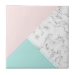 Modern elegant pink turquoise marble tile<br><div class="desc">Modern elegant pink turquoise marble</div>