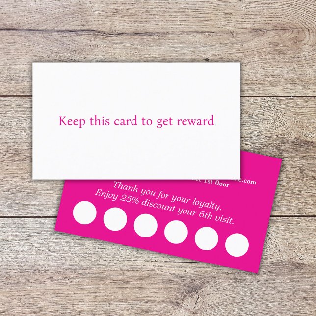 Modern Elegant Pink White Salon  Loyalty Card (Creator Uploaded)
