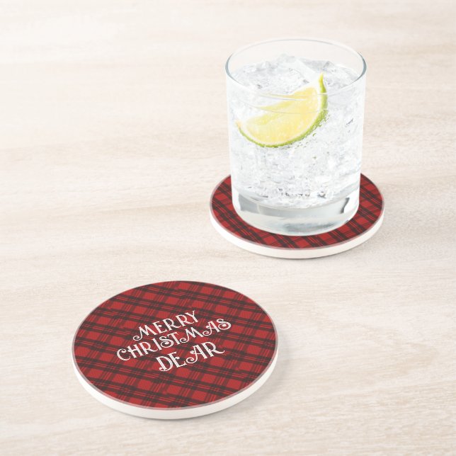 Modern & Elegant Plaid  Coaster (Side)