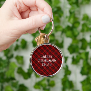 Modern & Elegant Plaid Keychain