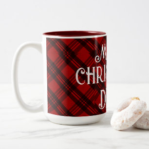 Modern & Elegant Plaid Two-Tone Coffee Mug