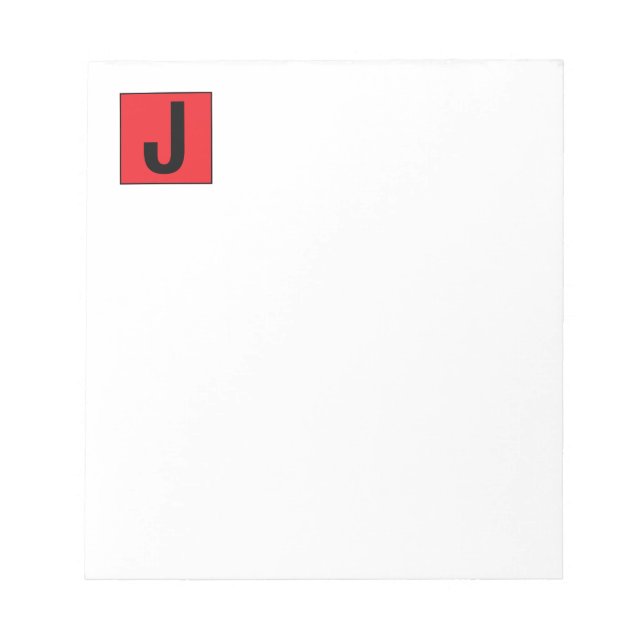 Modern Elegant Plain Professional Monogram Notepad (Front)