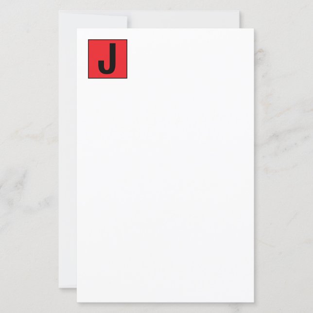 Modern Elegant Plain Professional Monogram Paper (Front)