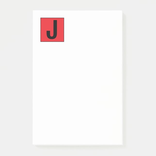 Modern Elegant Plain Professional Monogram Post-it Notes (Front)