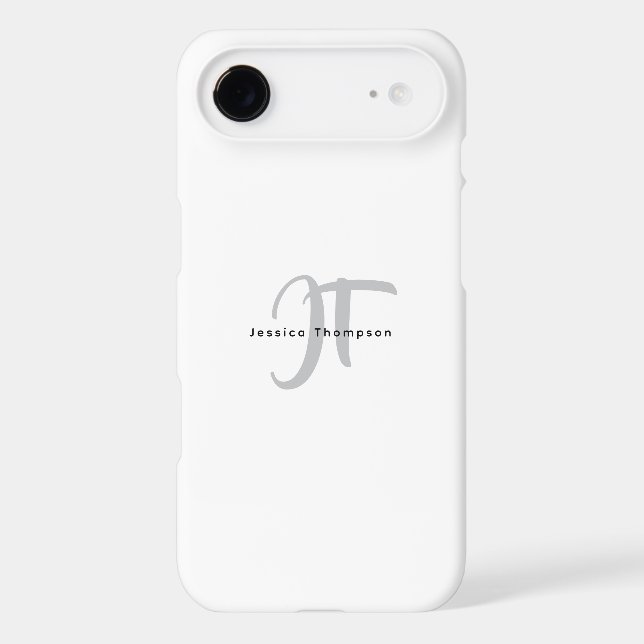 Modern Elegant Plain Professional Name Monogram (Back)