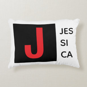 Modern Elegant Plain Professional Name Monogram Accent Pillow