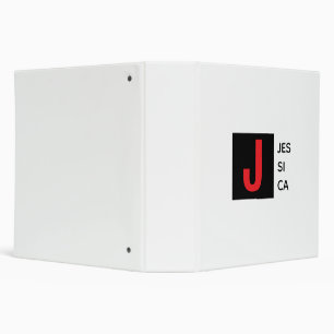 Modern Elegant Plain Professional Name Monogram Binder
