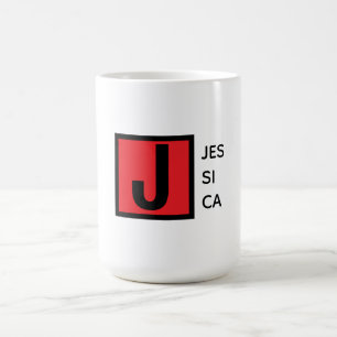 Modern Elegant Plain Professional Name Monogram Coffee Mug