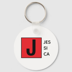 Modern Elegant Plain Professional Name Monogram Keychain