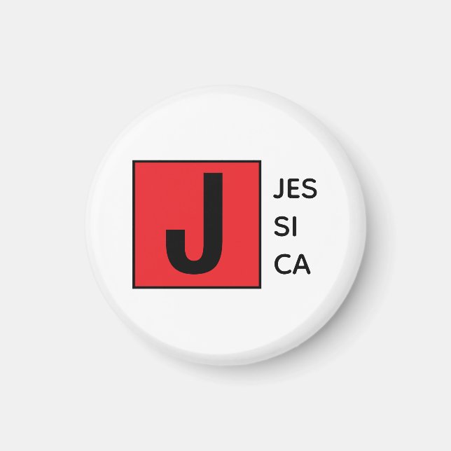 Modern Elegant Plain Professional Name Monogram Magnet (Front)