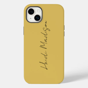 Modern Elegant Plain Simple Gold Colour Calligraph Case-Mate iPhone 14 Plus Case