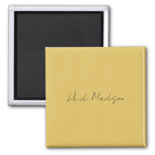 Modern Elegant Plain Simple Gold Colour Calligraph Magnet