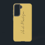 Modern Elegant Plain Simple Gold Colour Calligraph Samsung Galaxy Case<br><div class="desc">Trendy Retro Style Template For All Needs.</div>
