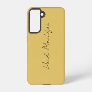 Modern Elegant Plain Simple Gold Colour Calligraph Samsung Galaxy Case