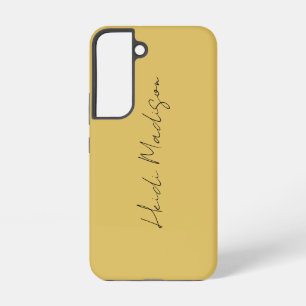 Modern Elegant Plain Simple Gold Colour Calligraph Samsung Galaxy Case