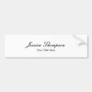 Modern Elegant Plain Simple Professional Bumper Sticker