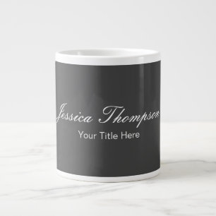 Modern Elegant Plain Simple Professional Grey Large Coffee Mug