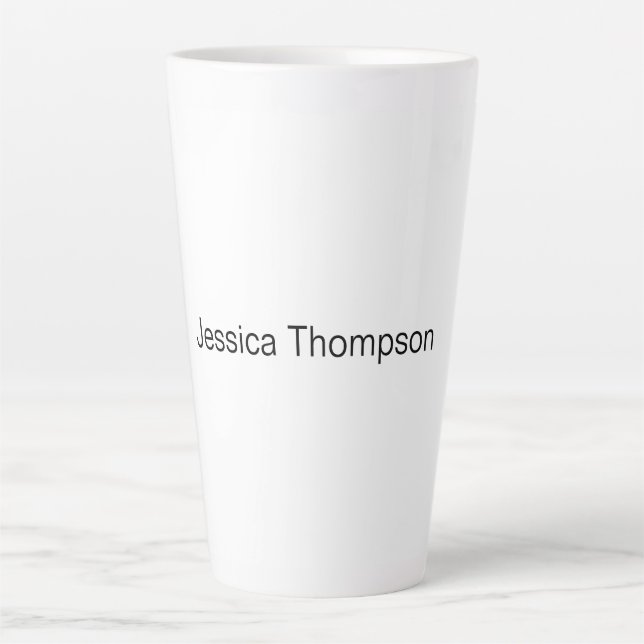 Modern Elegant Plain Simple Professional Latte Mug (Front)