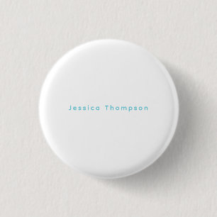 Modern Elegant Plain Simple Professional Name 1 Inch Round Button