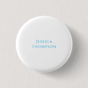 Modern Elegant Plain Simple Professional Name 1 Inch Round Button