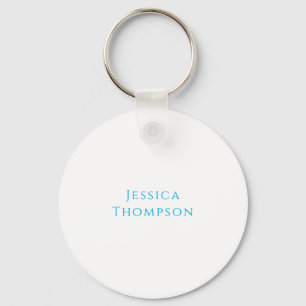 Modern Elegant Plain Simple Professional Name Keychain