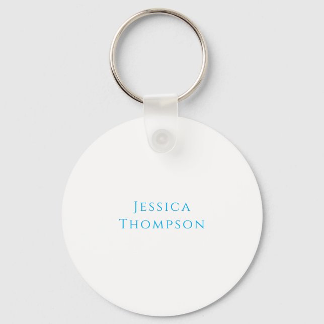 Modern Elegant Plain Simple Professional Name Keychain (Front)