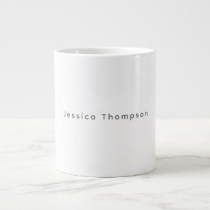 Modern Elegant Plain Simple Professional Name Large Coffee Mug