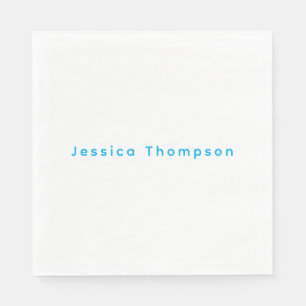 Modern Elegant Plain Simple Professional Name Napkin
