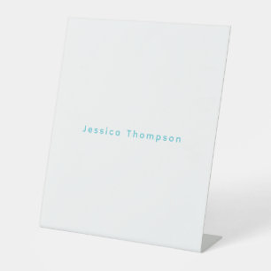 Modern Elegant Plain Simple Professional Name Pedestal Sign