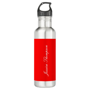 Modern Elegant Plain Simple Professional Red 710 Ml Water Bottle