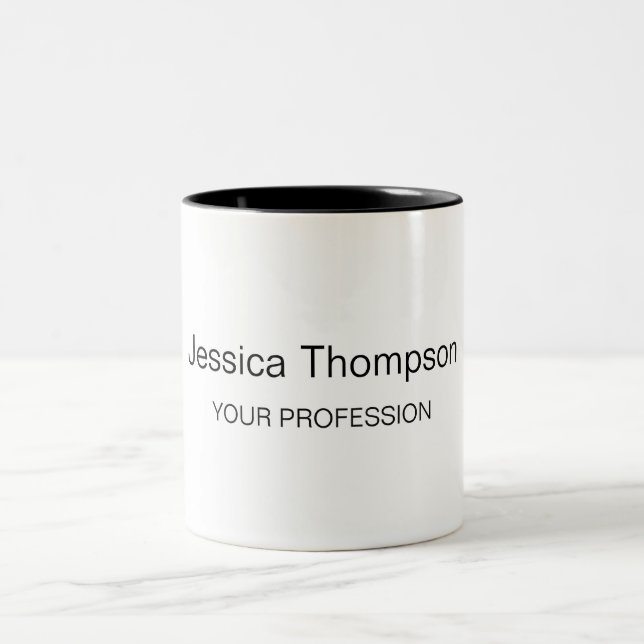 Modern Elegant Plain Simple Professional Two-Tone Coffee Mug (Center)
