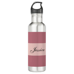 Modern Elegant Plain Simple Rose Gold Your Name 710 Ml Water Bottle