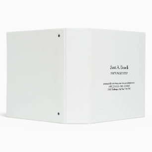 Modern Elegant Plain Simple White Special Binder