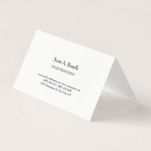 Modern Elegant Plain Simple White Special Business Card
