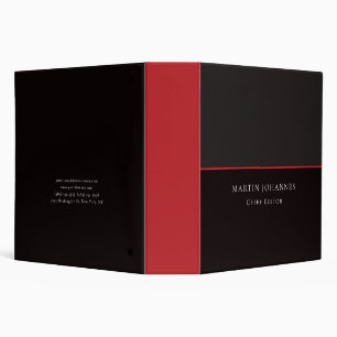 Modern Elegant Plain Stylish Grey Black Minimalist Binder
