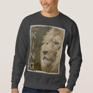 Modern Elegant Pop Art Lion Head The King Men's Sweatshirt