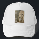 Modern Elegant Pop Art Lion Head The King Template Trucker Hat<br><div class="desc">Modern Elegant Pop Art Lion Head The King Template White Baseball Trucker Hat.</div>