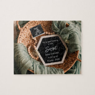 Modern Elegant Pregnancy Announcement keepsake  Jigsaw Puzzle