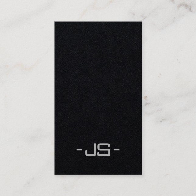 Modern Elegant Premium Black Monogram Vertical Business Card (Front)